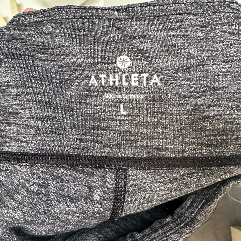 Athleta Gray Leggings with Wide Waistband and Stretch Fabric Size L - Picture 4 of 7